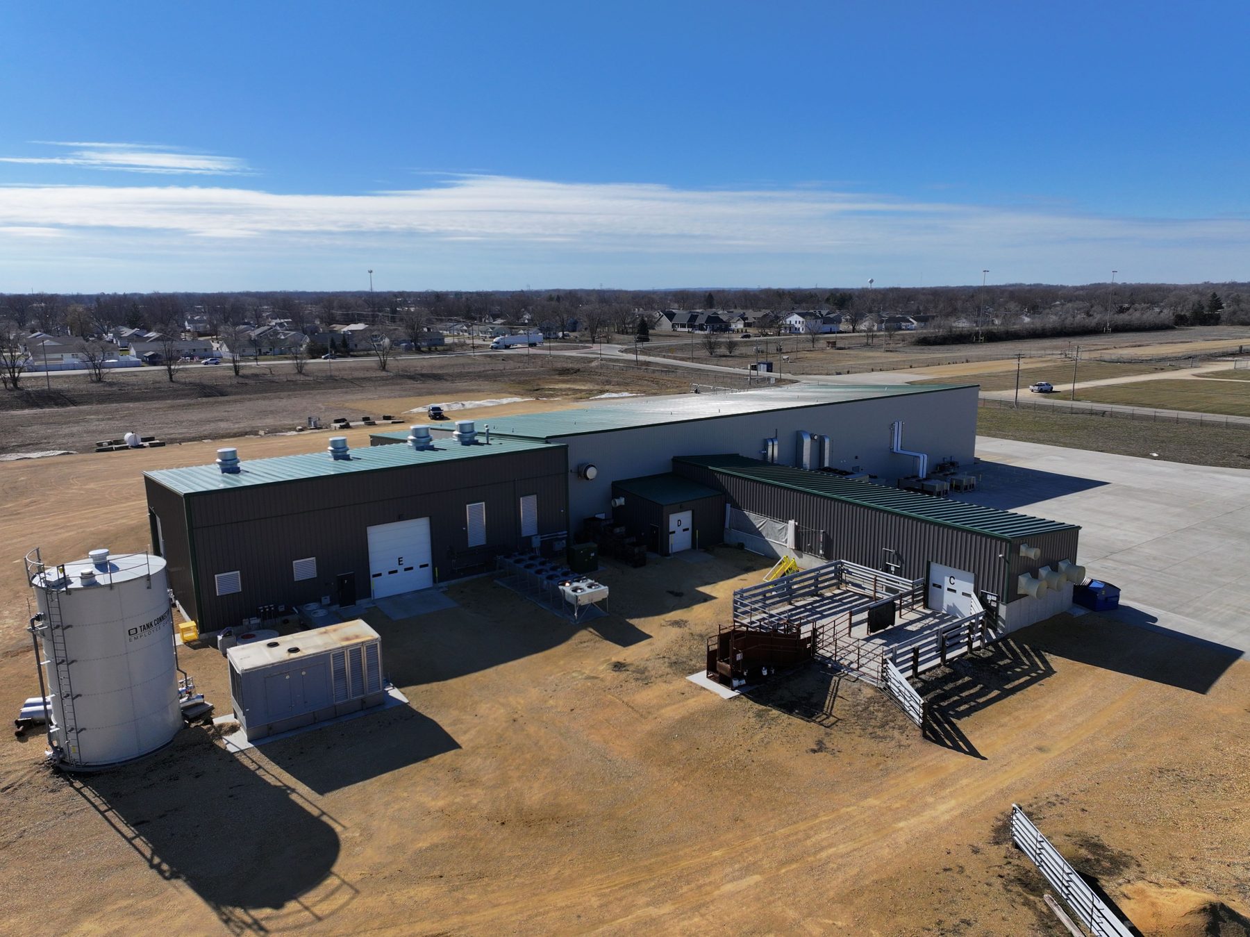 Aerial view of the plant from the west
